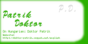 patrik doktor business card